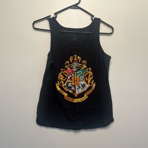 Women's Black Hogwarts Crest Tank Top and Pj shorts